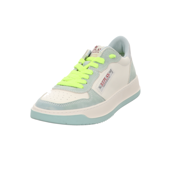 Replay RS3D - White Sneakers Or Details In Green, Fluorine Orange And Gold  With Laces Size 37 Color Green
